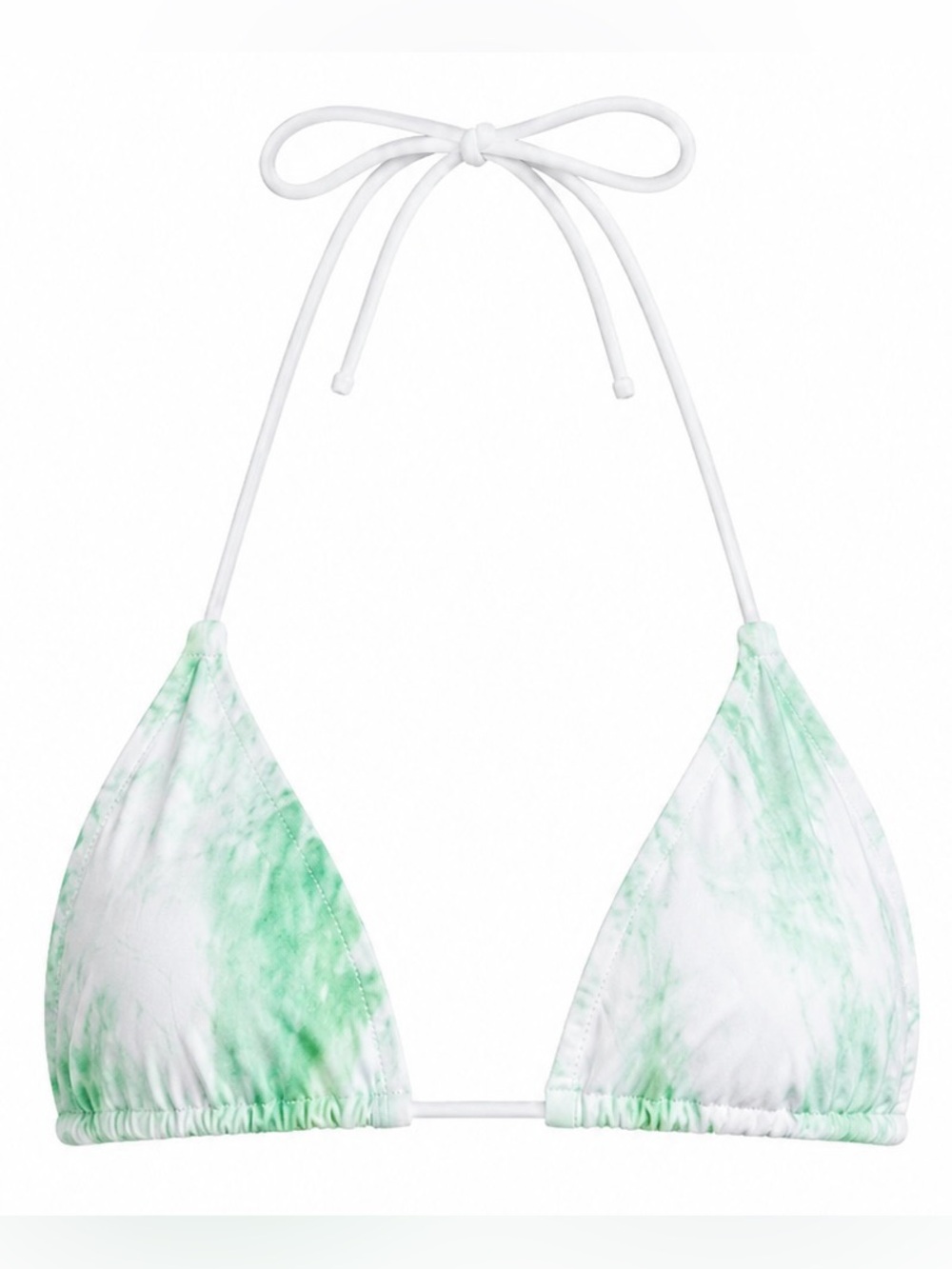 NWT Good American Green Marble001 Matte Tiny Ties Bikini Top Sz 2 MSRP $49